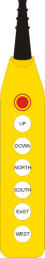 giovenzana standard crane pendant with 2-speed up/down/north/south/east/west and emergency stop
